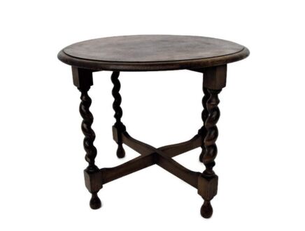 Barley Twist Wooden Side Display Coffee Wine Tea Tale Oak Round Gorgeous