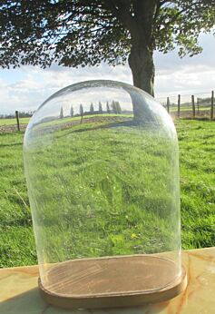 Vintage Oval Glass Globe Dome Bell Cloche Hand Made Blown Victorian Style