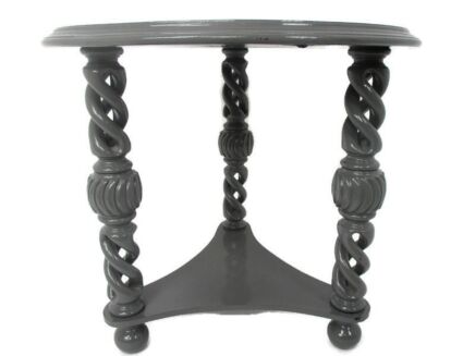 Open Barley Twist Wooden Side Display Coffee Table Pedestal Plant Stand Farm Country Barn Style Gray 22.24"