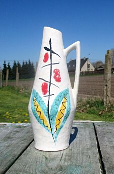 Lovely small Vase Pitcher Ewer Ceramic Mid Century Modern West Germany Abstract