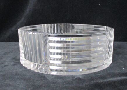 Laslo Val St Lambert Crystal Clear Bowl Dish Centerpiece Basket art Glass Marked