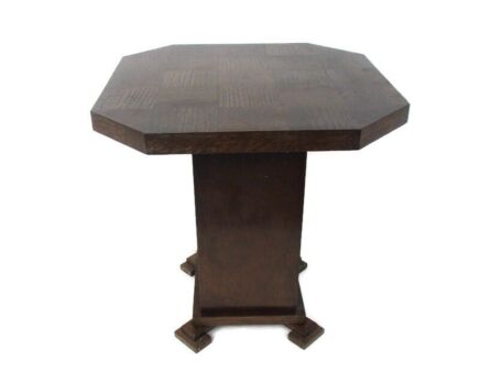 Art Nouveau Ornate hand Carved Wooden Table Console Coffee Side Table Checkered Table Top WOW