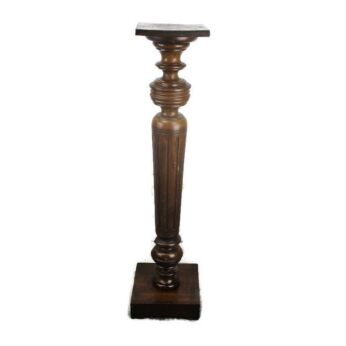 Antique XL wooden Pillar Pedestal Display Side Table Plant Stand Colonial 1900