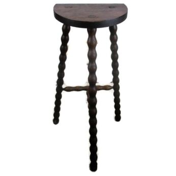 Edwardian Bobbin Wooden Tripod Side Display Table Pedestal Plant Stand 27.55"