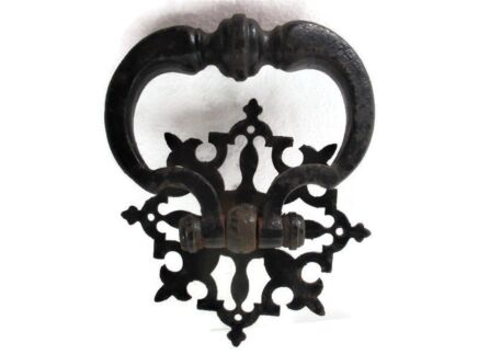Art Nouveau Deco Door Knocker Wrought Iron Ring Architectural Reclaimed