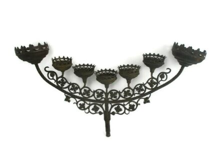 Antique Candelabra Candle Holder 7 arms Church Chapel Brass Large