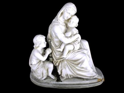 Large Virgin Mary Madonna Della Sedia Seggiola Resin Statue after Rafael John the Baptist infant Jesus Sweet