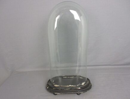 Antique Victorian Oval Hand Blown Glass Globe Dome Doll Clock 17.71" 8.46"