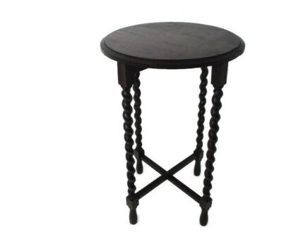 practical Barley Twist Wood Side Occasional Wine Coffee Table Pedestal Plant Stand pliable Edwardian Barn Country Style