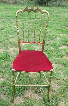Vintage Authentic Chiavari Chair Brass Italian Hollywood Regency Gorgeous