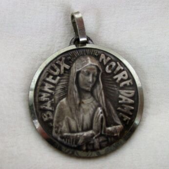 Vintage Medallion Madonna Notre Dame de Banneux Pendant Catholic Reliquary