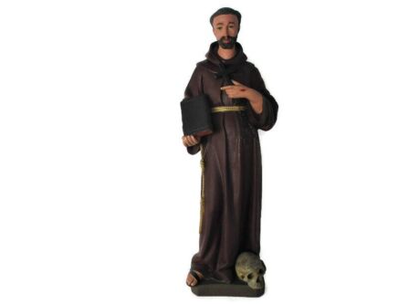 L Antique 1900 Church Quality Statue saint Francis of Assisi HTF 32.67" Gothic
