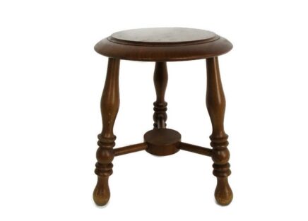 Vintage Hand Carved wood 2 Tier Milking Stool Pedestal Table Plant Flower Bonsai Stand Side Table Barn Country Style