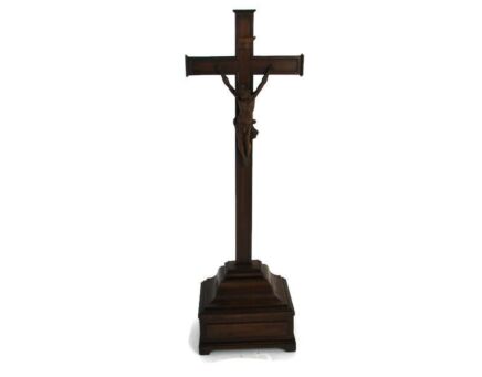 XL Antique Standing Altar Church Crucifix Cross Wood Church Exceptional WOW 29"