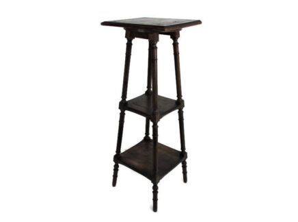 Bambou Tiki Style Vintage 3 Tier Tie-rend Pedestal Table Plant Stand Side Table Hand Carved wood