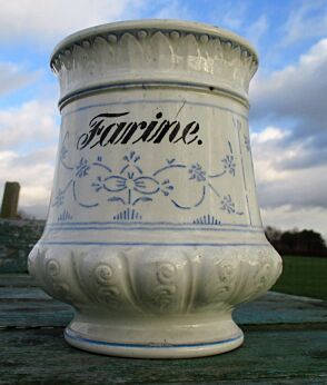 Antique Vintage Boch Copenhague Kopenhagen Style Farine Flower Jar Pot