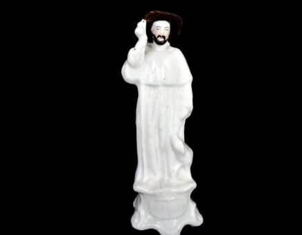 Statue Saint Roch Rocchus Rocco Vieux Paris Porcelain Patron of Dogs Bachelors HTF Collector