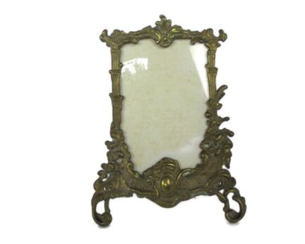 Vintage Standing Brass picture Photo frame Ornate Rococo