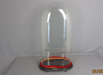 Antique Victorian Oval Hand Blown Glass Globe Dome Doll Clock 24.8"