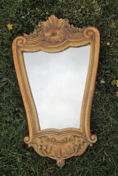Vintage Mirror Hollywood Regency Style Ornate Wood Vanity Dresser Lovely