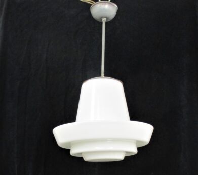 Skyscraper White Art Glass Design Light Pendant Shade Krasno 1 Light UFO