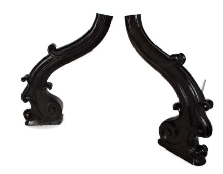Couple Corbels Finials Hand Carved Wood Pediment Over Door Architectural Standing HTF