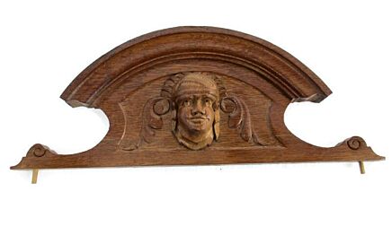 Carved Wooden Pediment Figurine Face  Over door Architectural Antique Gorgeous