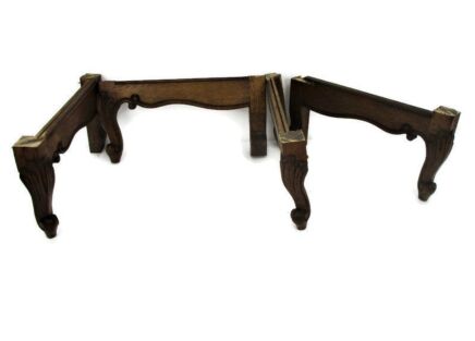 set of 4 Antique Hand Carved Wood Reclaimed Legs from Table Corbels Architectural Finial Salvaged
