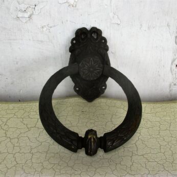 Door Knocker Brass Bronze Ring Architectural Reclaimed Antique Vintage 7.08"