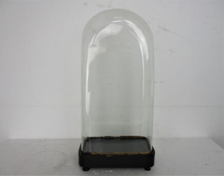 L Antique Victorian Rectangular Square Hand Blown Glass Globe Dome HTF 19.68"