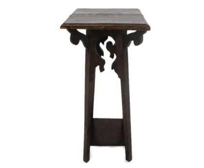 Small Art Nouveau Deco Pedestal Table Plant Flower Stand Side Table Two Tier Barn Country style 25.59"