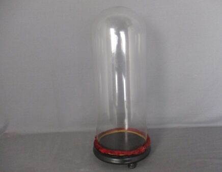 antique Round Hand Blown Glass Dome Globe Steampunk Display 17.12" D 6.45"