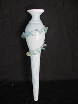 Venetian Murano Chandelier Part Azzurro Blue Middle Spindle Part Glass Reclaimed