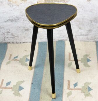 S Vintage Tripod Coffee Side Table Mid Century Space Age Rockabilly Plant Stand