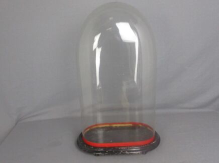 Antique Victorian Oval Hand Blown Glass Globe Dome Doll Clock 19.68 H 11.02"