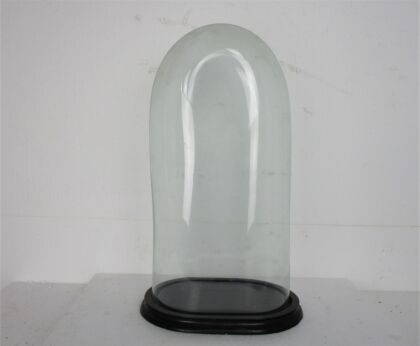 L Antique Victorian Oval Hand Blown Glass Globe Dome Clock Steampunk 20.47"