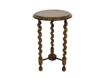 Small Barley Twist Tripod Side Display Table Pedestal Plant Bonsai Stand Barn Country Farmhouse 18.89"