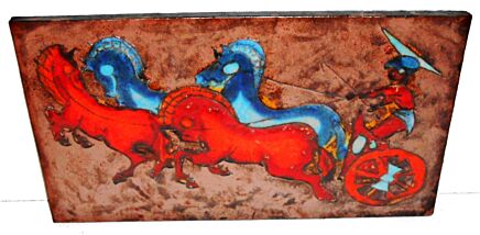 Ruscha HORSE& RIDER Fat Lava Germany Space Age Pop Art Psychedelic Wall Tile 70s