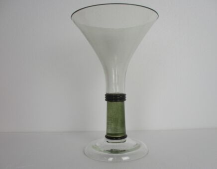 Vintage Art Glass Italian Vase Seguso Vetri D'Arte Clear Silver Signed Gorgeous