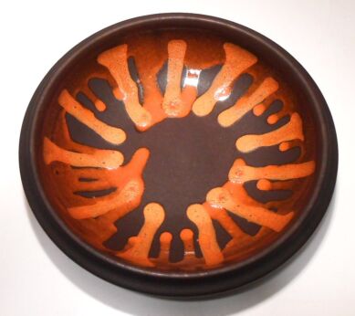 Vintage West Germany Steuler Art Pottery Bowl glazed ceramic Fat Lava 60s 70s