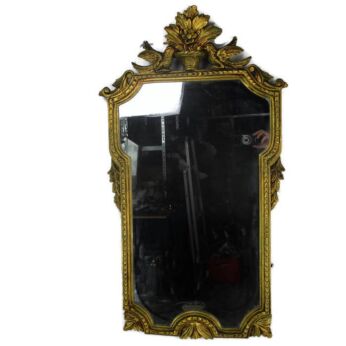 Wall Hanging Mirror Ornate Gold gilded Hollywood Regency Birds Basket Resin