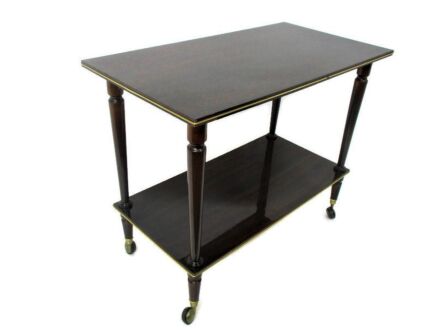 Bar Cocktail Tea Entertainment Cart Trolley Kitchen Island Veneer Retro Bar ware Two tier
