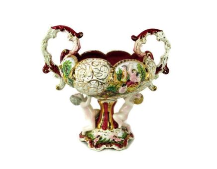 L Capodimonte Italian Centerpiece Porcelain Putti Angels Ornate Decorative WOW