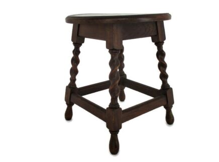 Barley Twist Wooden Side Wine Table Pedestal Plant Bonsai Stand Barn Country Farmhouse Style Rare
