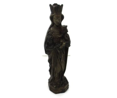 Statue Our Lady of Tongeren Black Madonna Infant Jesus Grapes Collector Signed
