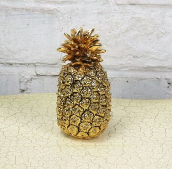 Italian Collector Gold Colored PIneapple Marcello Giorgio Sculpture 4.72" H