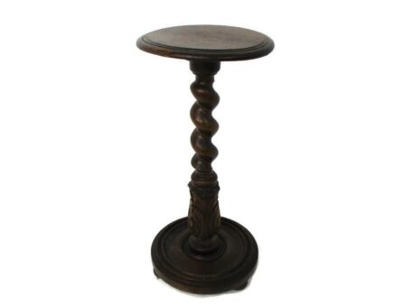 Barley Twist Wooden Side Wine Display Table Pedestal Plant Bonsai Flower Stand Barn Country Farmhouse Style 24.21"