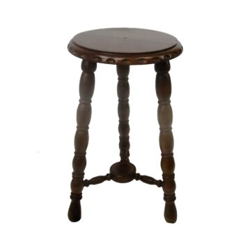 Small Bobbin Legs Tripod Side Display Table Pedestal Plant Bonsai Stand Edwardian Style 17.51"