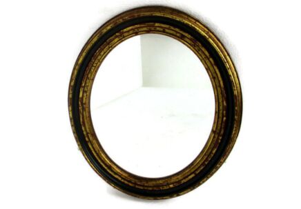 Ornate Oval Wood Wall Hanging Mirror Romantic Retro Vintage Gold Gilded
