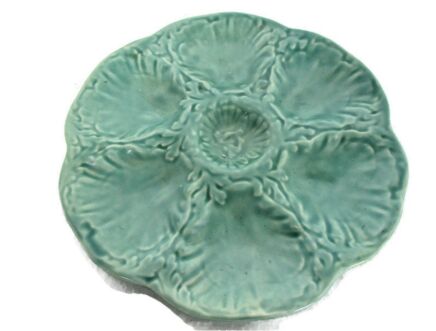 French Oyster Plate Porcelain Faience Majolica France Gien